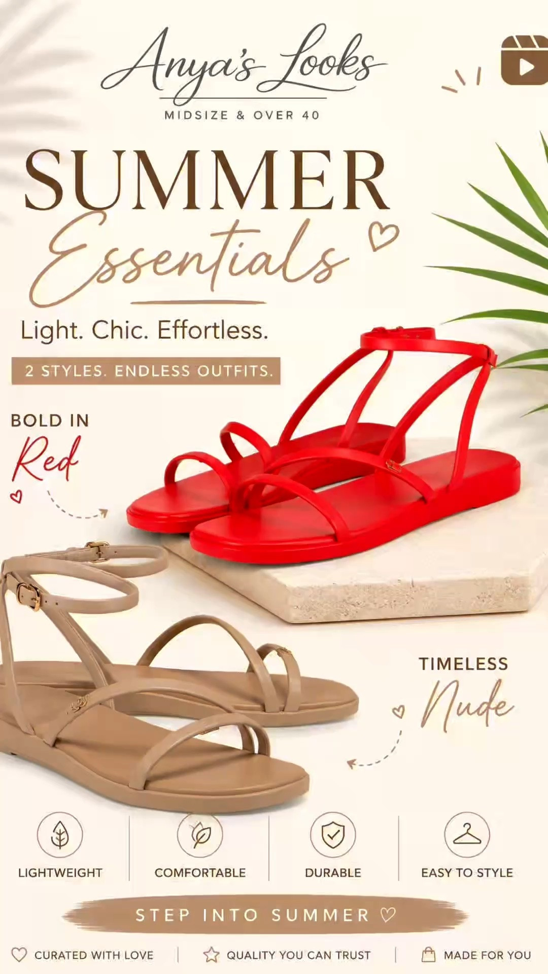 Summer sandals that look designer without the designer price ✨
These are lightweight, comfortable, easy to style, and perfect for everyday summer outfits. The red makes a statement, but the nude pair will go with literally everything 🤍❤️

-
summer sandals, designer inspired sandals, affordable summer fashion, midsize fashion over 40, over 50 style, comfortable summer shoes, chic summer outfits, neutral sandals, red sandals outfit ideas, casual classy style, feminine midsize fashion, vacation outfit ideas, everyday summer style, affordable fashion finds, look for less fashion, lightweight sandals, easy summer outfits, stylish flat sandals, summer capsule wardrobe

#LTKOver40 #LTKootd