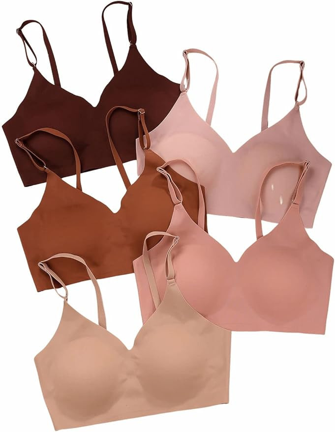 Verdusa Women's 5Pack Padded Seamless Bralettes Bra Camisole Top | Amazon (US)
