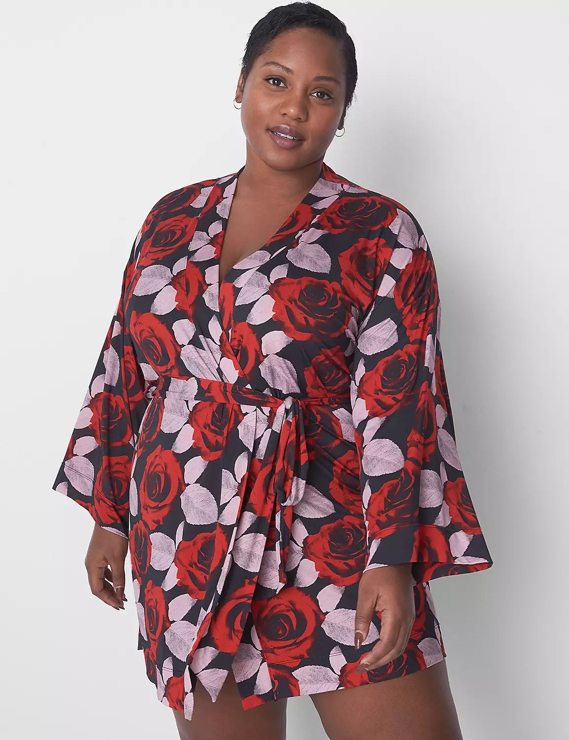 Floral Print Microfiber Robe | LaneBryant | Lane Bryant (US)