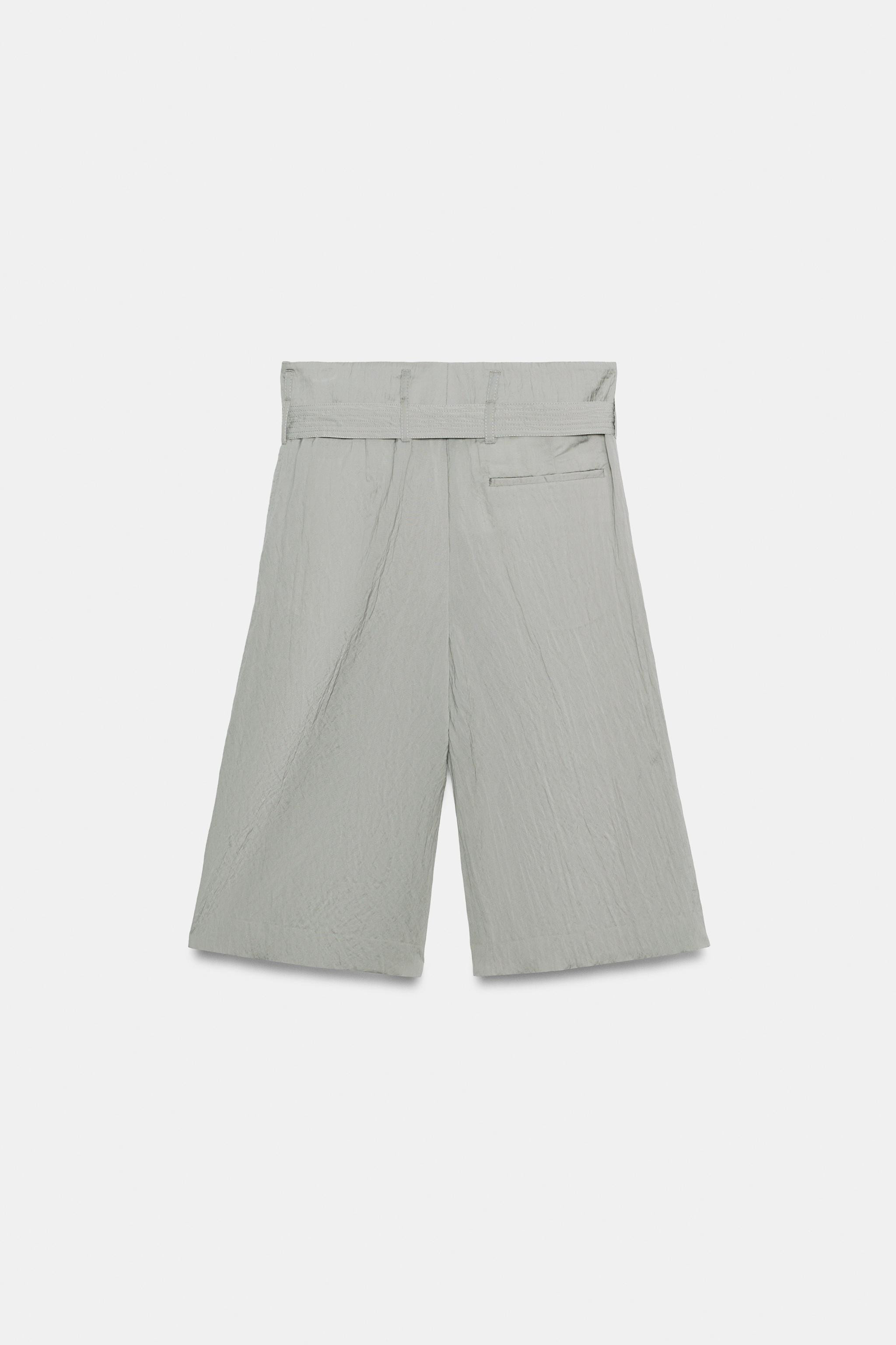 ZW COLLECTION PLEATED BERMUDA SHORTS WITH BELT | Zara UK