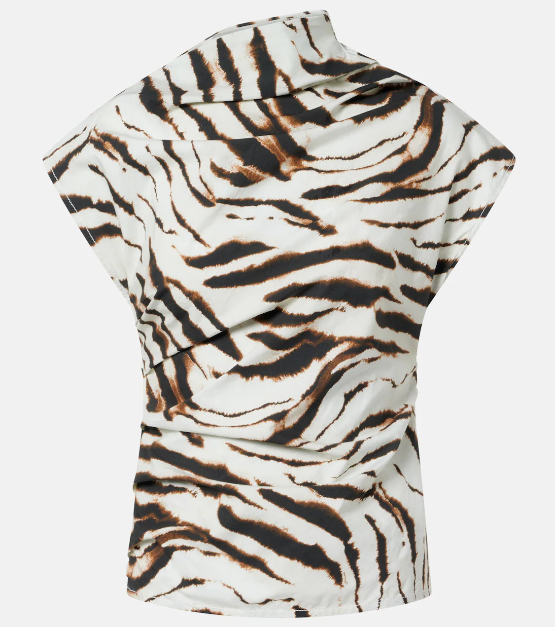 Zebra-print cotton-blend top | Mytheresa (US/CA)