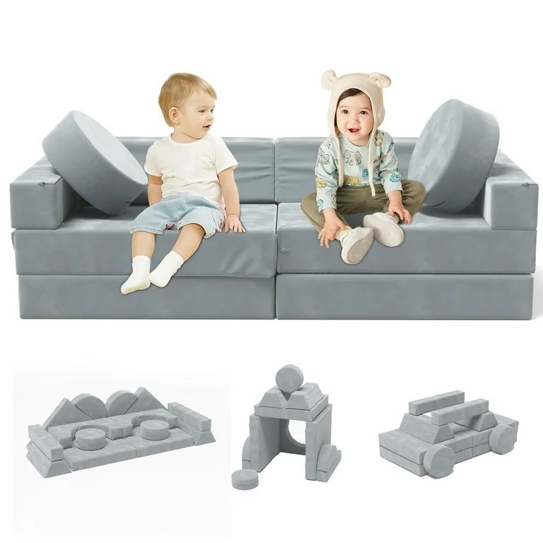 KORIMEFA 14PCS Modular Kids Play Couch, Child Sectional Sofa, Fortplay Bedroom and Playroom Furni... | Walmart (US)
