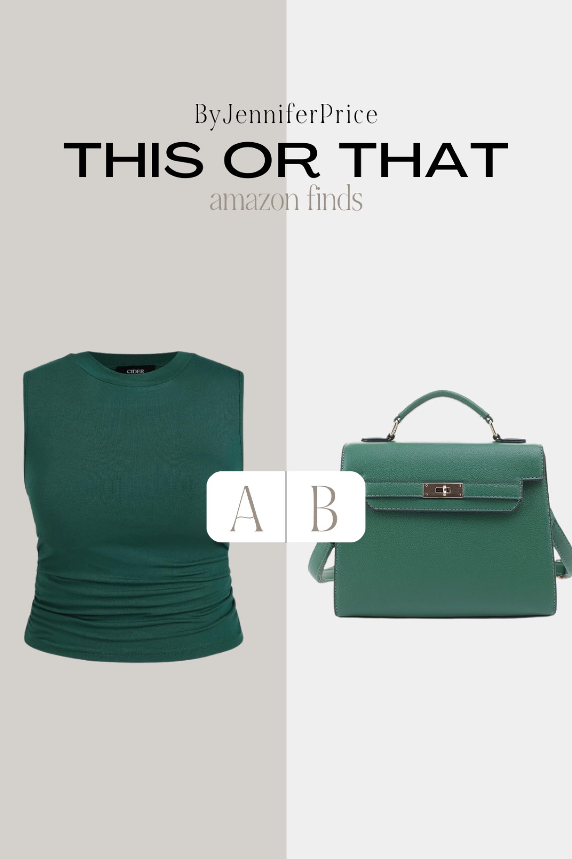 This or that: AMAZON FINDS

Casual outfit, outfit ideas, elegant style, minimal style, fashion inspo, neutral style, Amazon fashion, Amazon finds, ootd, basics, street style, neutral outfits, fall outfit, fall style, fall fashion, styling ideas, what to wear, chic style, outfit inspo, simple outfits, top, purse, bag

#LTKFindsUnder50 #LTKStyleTip #LTKItBag