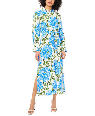Women's Floral-Print Collared Maxi Dress | Macy's