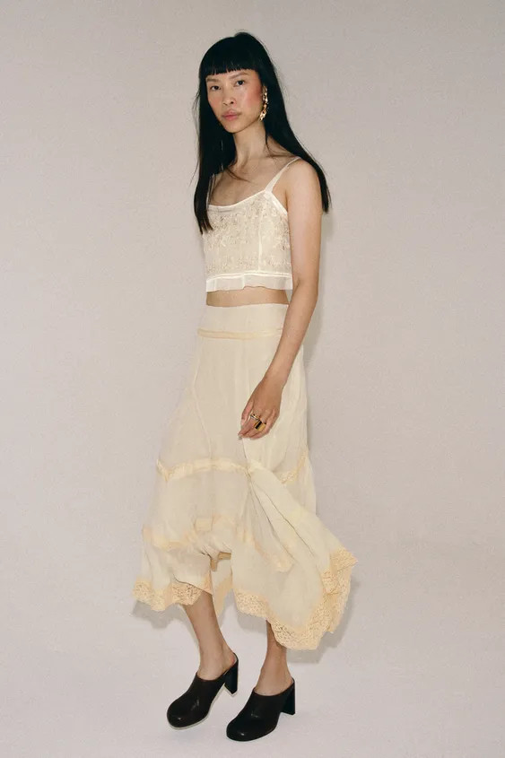 ZW COLLECTION COMBINED LACE SKIRT | Zara UK