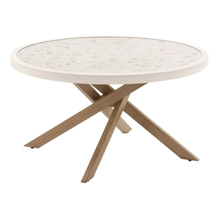 Better Homes & Gardens Paige 37" Round Outdoor Tile-Top Coffee Table, White | Walmart (US)