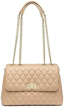 ER.Roulour Quilted Crossbody Bags for Women, Trendy Roomy Shoulder Handbags with Flap Gold Hardwa... | Amazon (US)