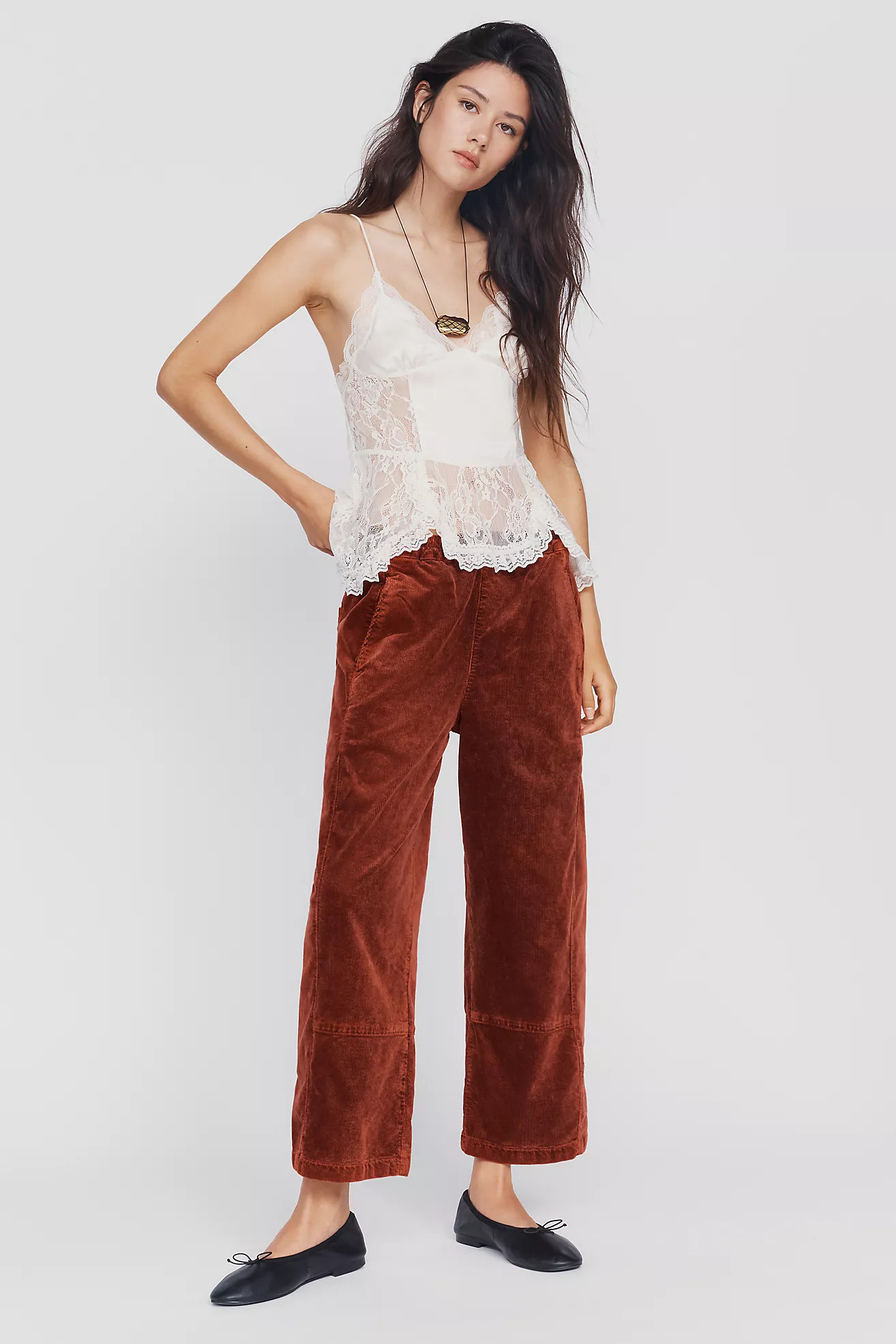 Pilcro Izzie Relaxed Corduroy Pull-On Barrel Pants | Anthropologie (US)