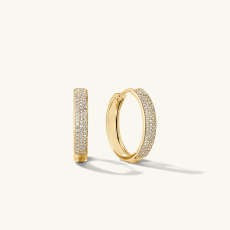 Pave Diamond Bold Medium Hoops | Mejuri (Global)