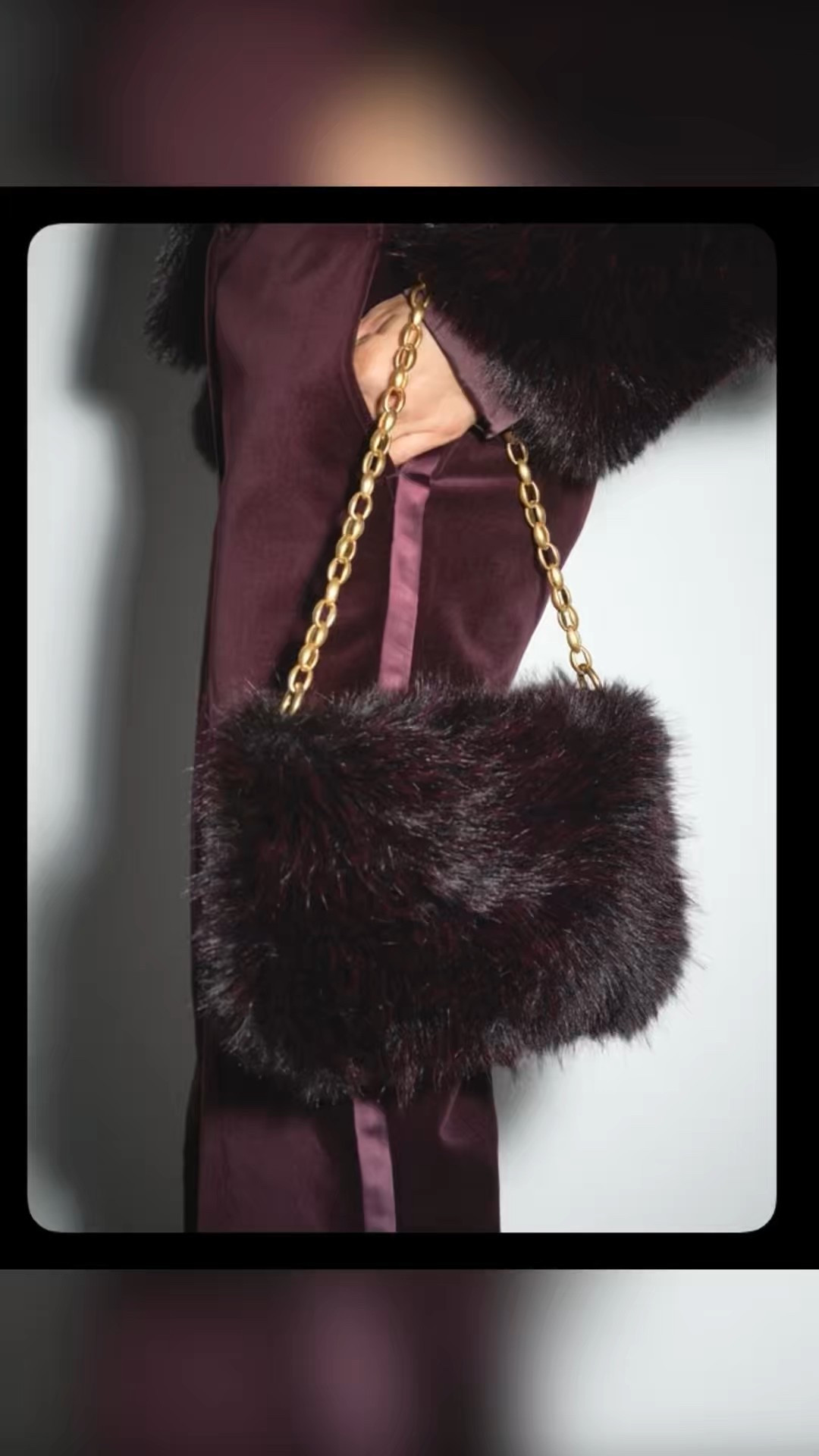 A plush burgundy faux-fur bag with a gold chain — the perfect quiet-luxury accessory for winter nights, romantic dinners, and holiday travel. Styled in deep wine tones inspired by Buenos Aires evenings. Curated by Jet Set LatAM for effortless, elevated glamour.


#LTKCyberWeek #LTKHoliday #LTKGiftGuide