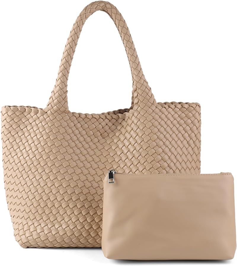 Women's PU Hand woven Handbag Shoulder Bag Fashion Belt Wallet Suitable for Work Shopping Travel ... | Amazon (US)