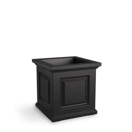 Mayne Nantucket 16" x 16" x 16" Square Black Self Watering Plastic Planter | Walmart (US)