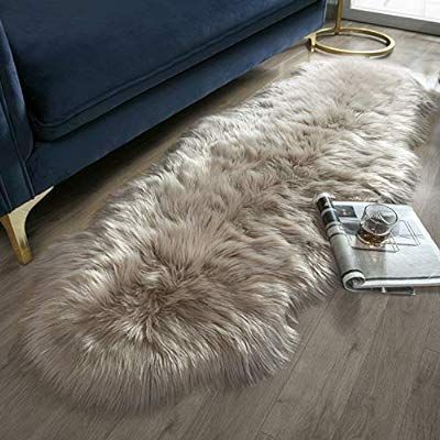 Ashler Soft Faux Sheepskin Fur Chair Couch Cover Beige Area Rug for Bedroom Floor Sofa Living Roo... | Amazon (US)