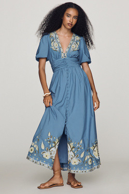 Katerina Embroidered Maxi Dress | Anthropologie (US)