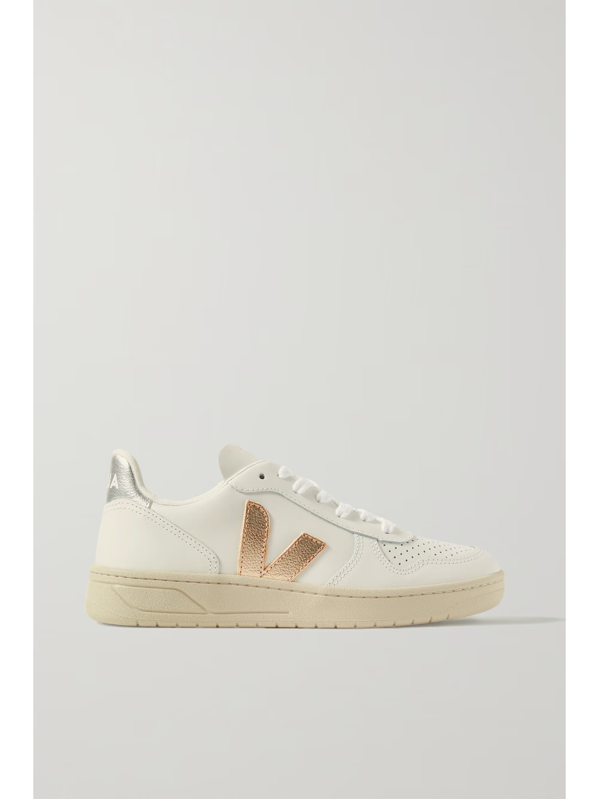V-10 metallic-trimmed leather sneakers | NET-A-PORTER (US)