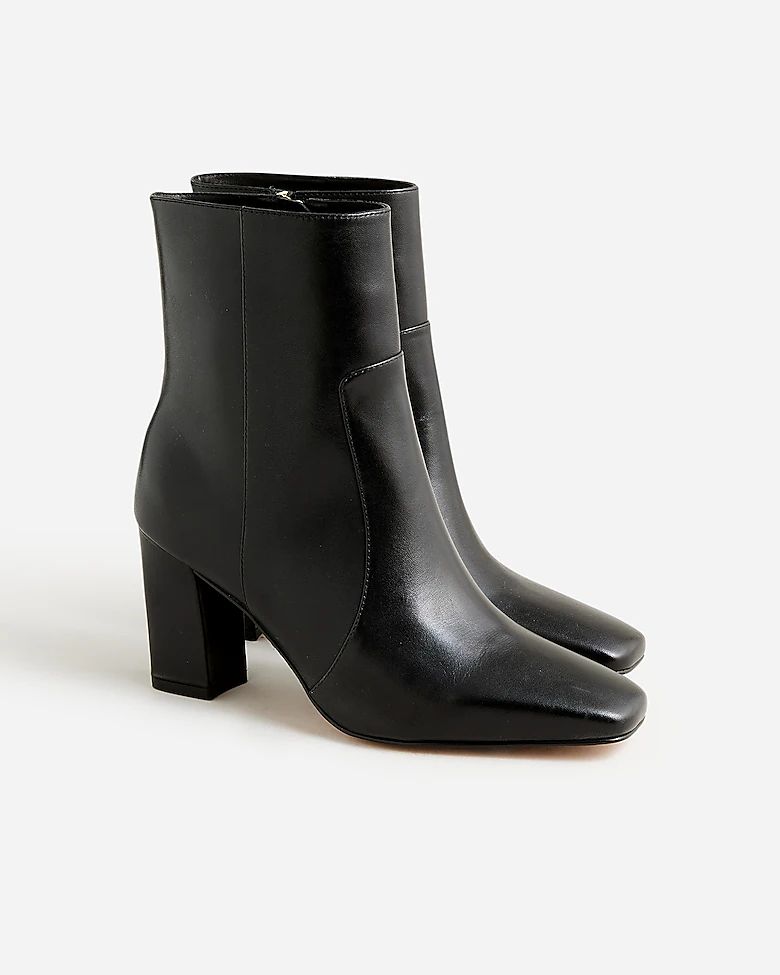 How to wear itAlmond-toe ankle boots in leather$278.00BlackSelect A SizeSize & Fit InformationVie... | J.Crew US
