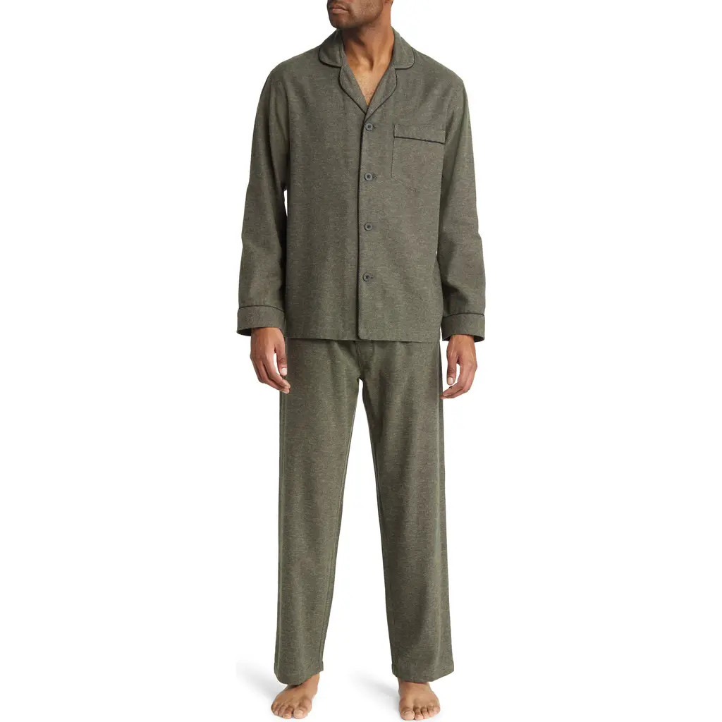 Majestic International Citified Cotton Pajamas in Olive at Nordstrom Rack, Size Medium | Nordstrom Rack