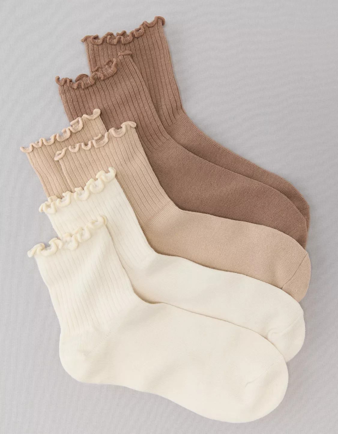 AE Ruffle Trim Boyfriend Socks 3-Pack | American Eagle Outfitters (US & CA)