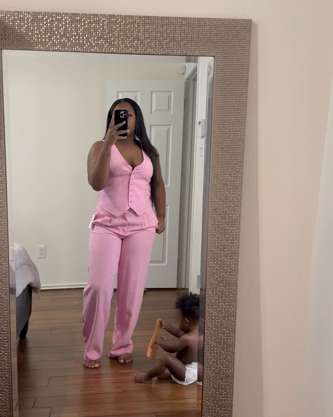 Pretty in pink! You can’t go wrong with this two piece stylish set. It can be worn this from day to night and it’s super comfortable. 
Size: M top & 8 bottoms 

#LTKstyletip #LTKVideo #LTKfindsunder50