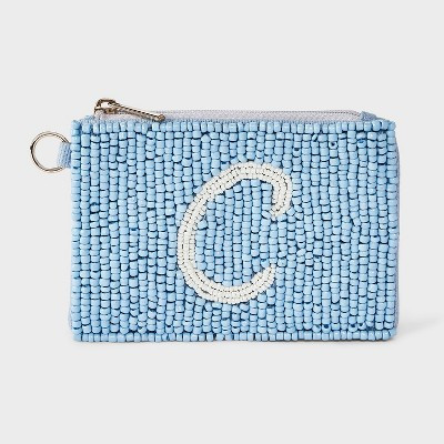 Beaded Monogram Letter C Pouch - A New Day™ Blue/C | Target