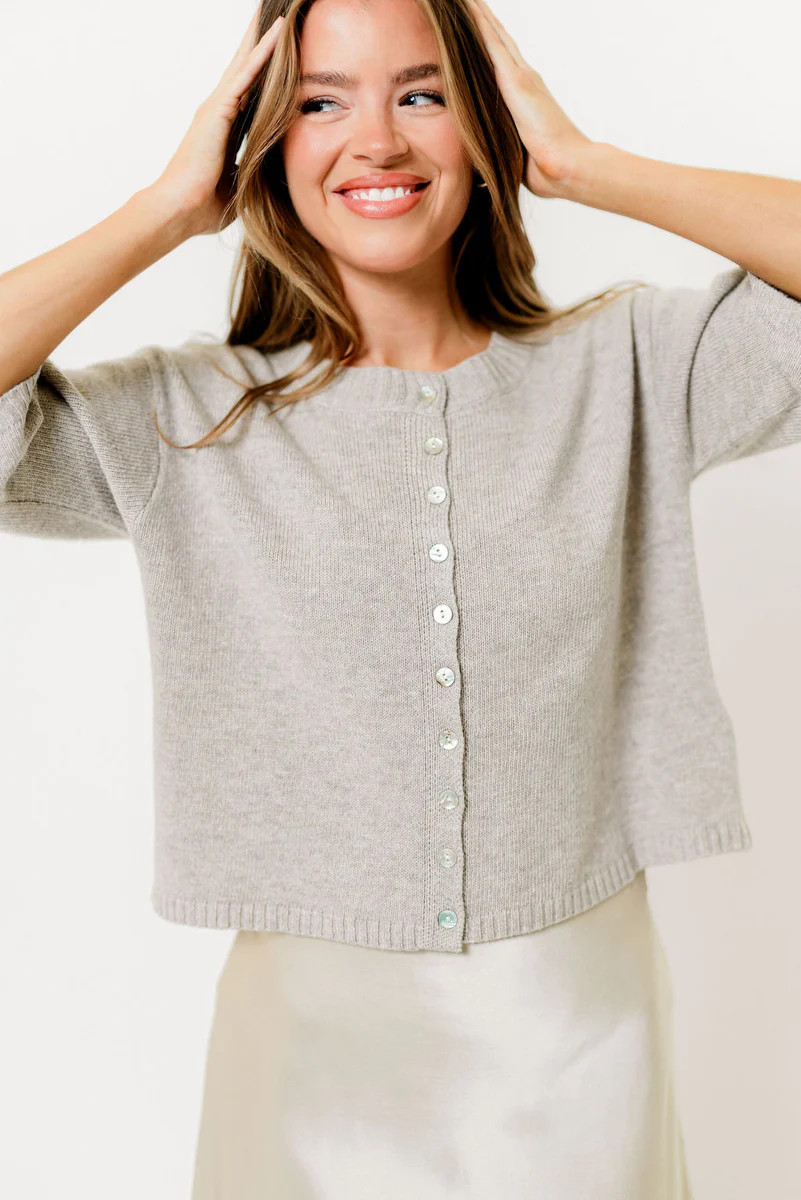 Stacey Cardigan Top in Beige | Worth Collective