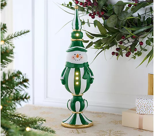 Kringle Express 18" Lit Holiday Character Finial - QVC.com | QVC