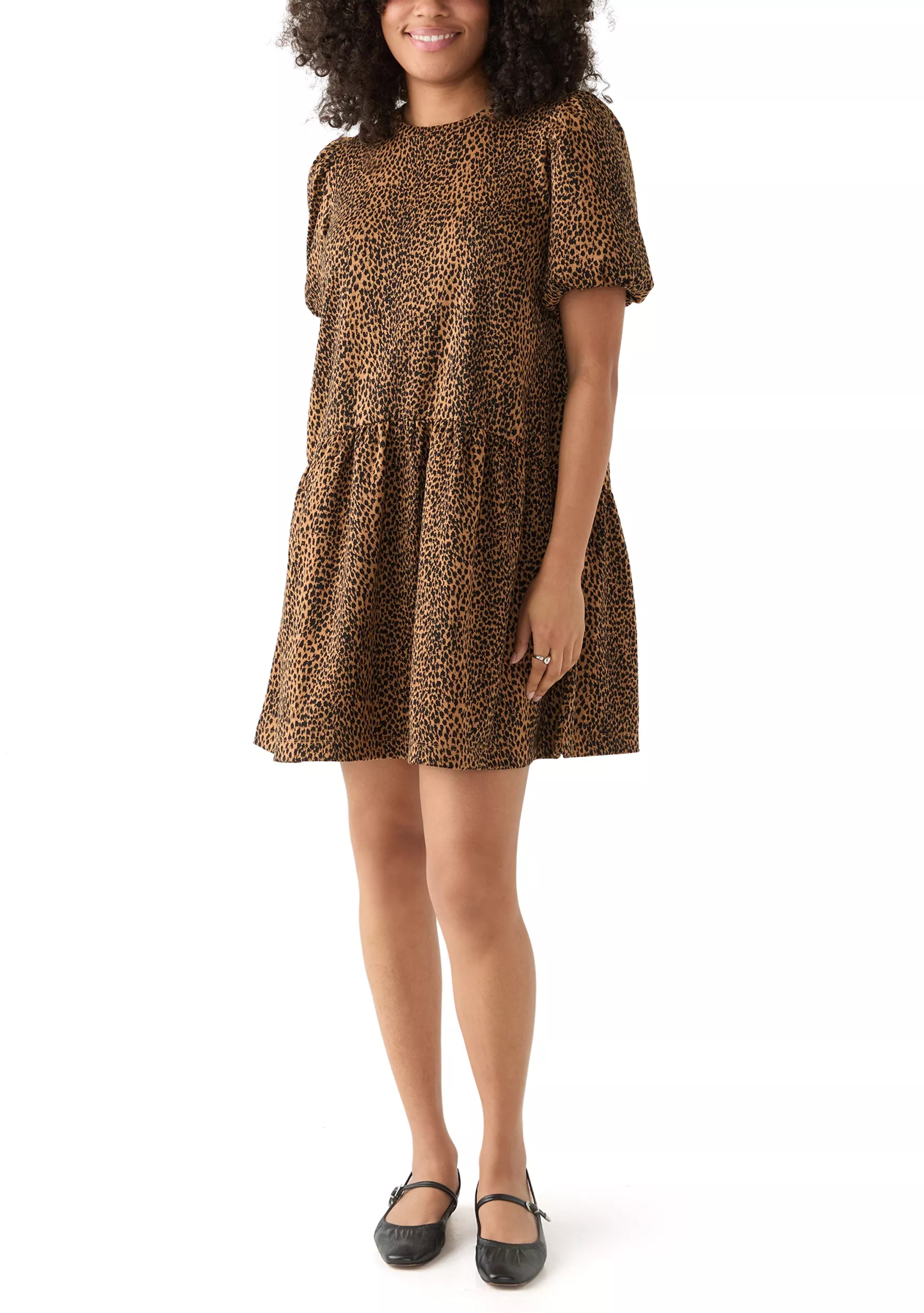 Women's Balloon Sleeve Printed Jacquard Dress | Belk