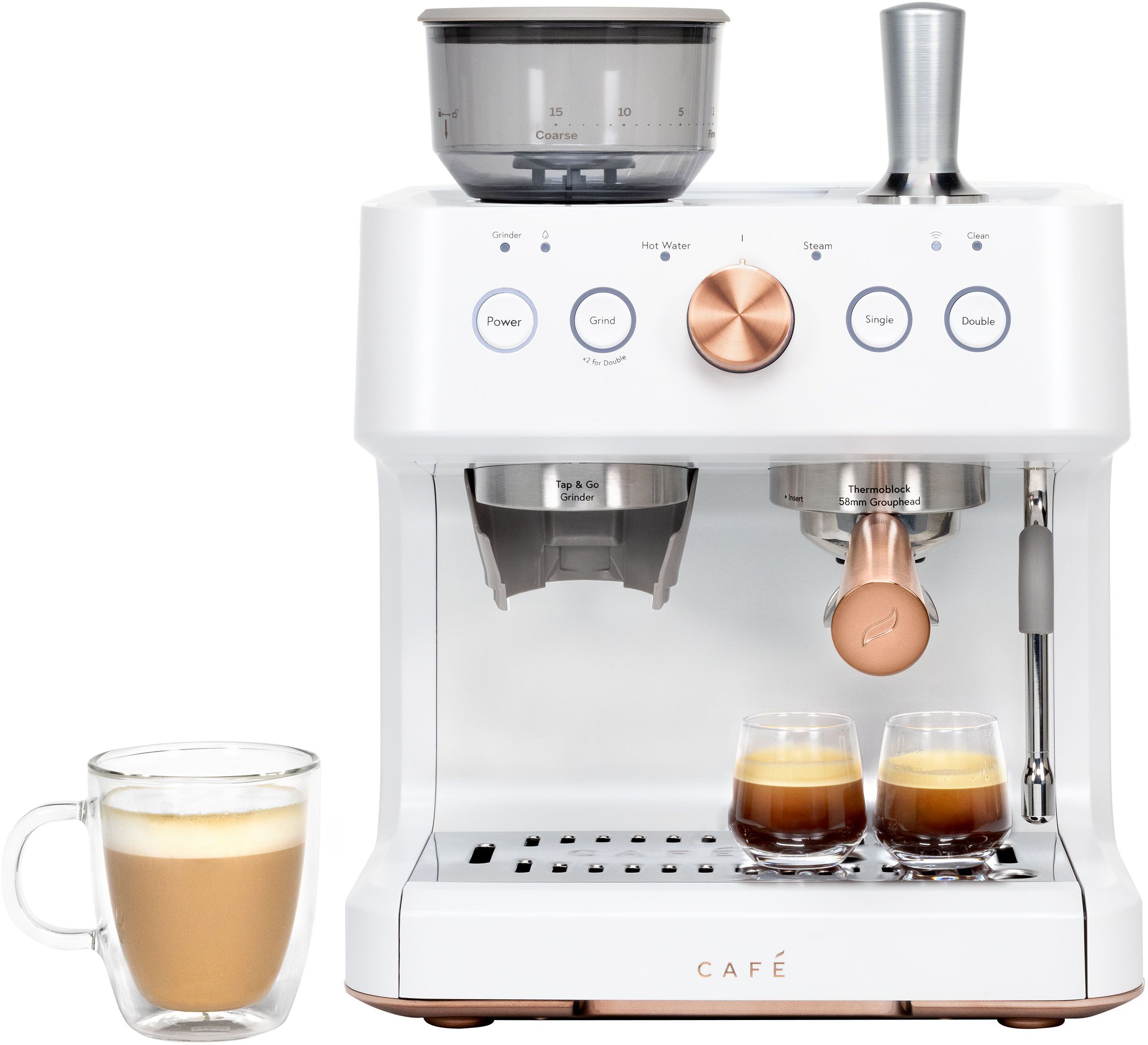 Café Bellissimo Espresso Machine with 15 bars of pressure, Milk Frother, and Built-In Wi-Fi Matt... | Best Buy U.S.