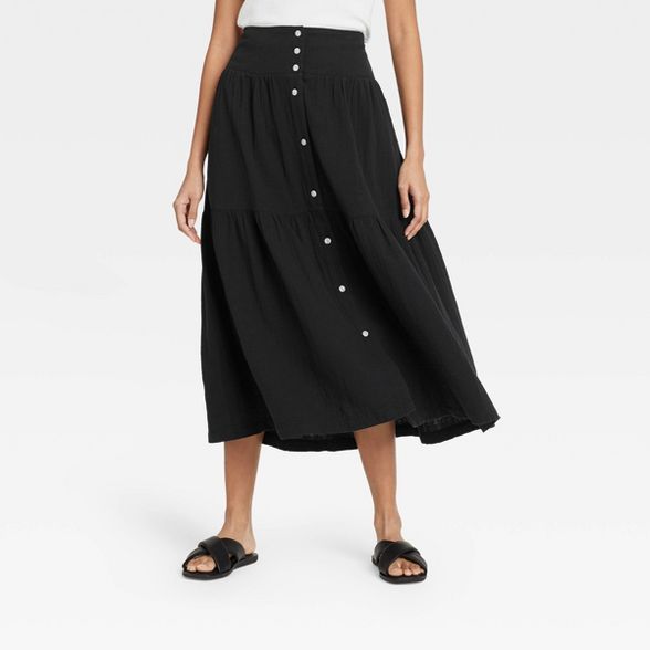 Women's Tiered Midi A-Line Skirt - Universal Thread™ | Target