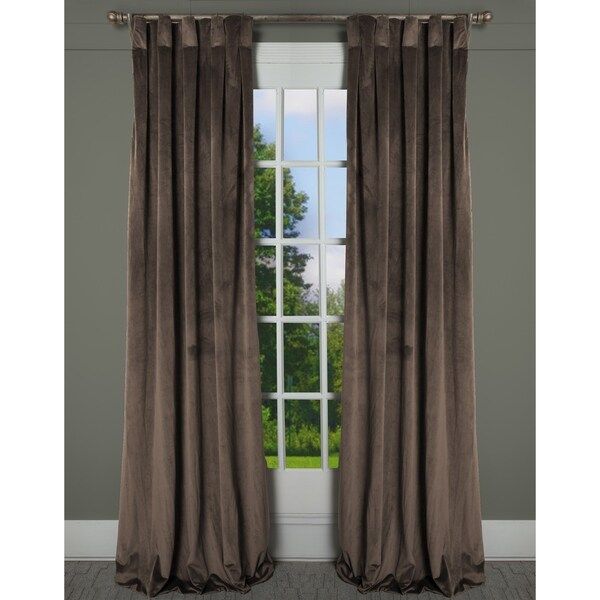 RT Dressings Milan Bronze Velvet Box-, Lined-, and Pinch-pleated Drapery Panel | Bed Bath & Beyond