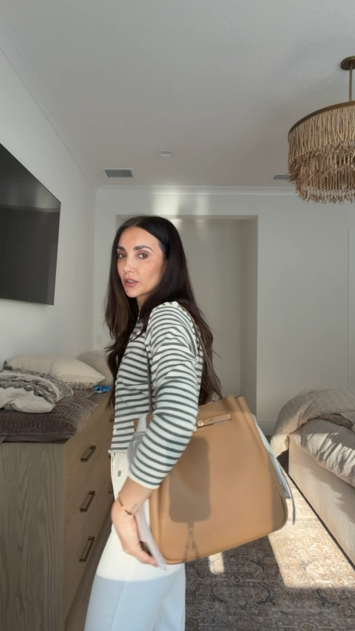 My new bag, Tory Burch Large Romy Leather Bucket Bag.

#LTKOver40 #LTKootd