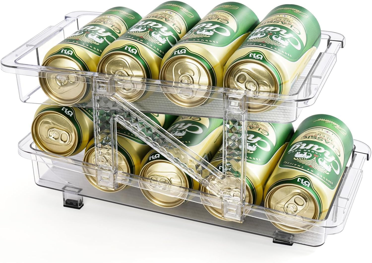 Extendable Soda Can Organizer & Fridge Drinks Organiser, 2 Layer Can Holder Adjustable Width Clea... | Amazon (CA)