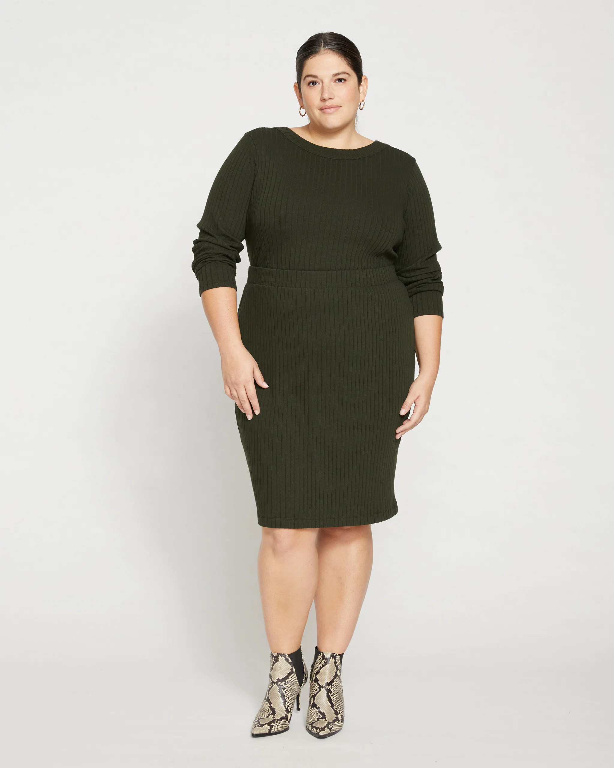 Aspen Rib Danube Skirt - Evening Forest | Universal Standard