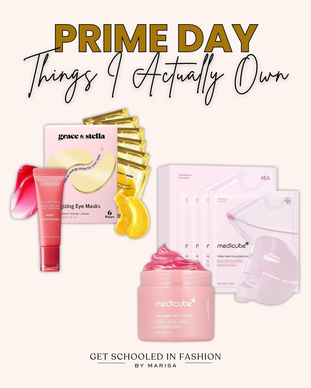 @amazon #ad #founditonamazon 
Prime Day favorites I actually use and love — all tried and tested in my daily routine. These Amazon beauty finds are worth every penny: the Laneige Lip Glowy Balm for soft, hydrated lips, Grace & Stella eye masks for bright, refreshed eyes, and Medicube collagen skincare for that dewy, healthy glow. If you’ve been looking to upgrade your skincare routine, now’s the best time to snag these Prime Day beauty deals while they’re marked down.

#LTKSeasonal #LTKBeauty #LTKSaleAlert