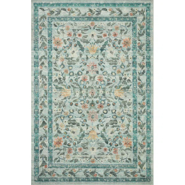 Rifle Paper Co. x Loloi Courtyard Sage Area Rug feat. CloudPile | Birch Lane