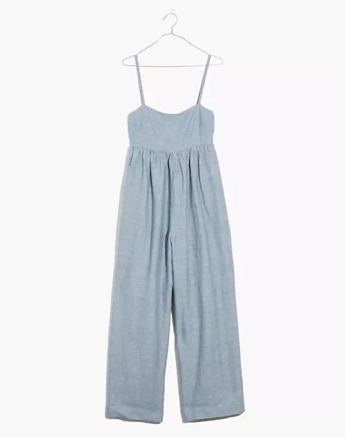 Linen-Blend Tie-Back Wide-Leg Jumpsuit | Madewell
