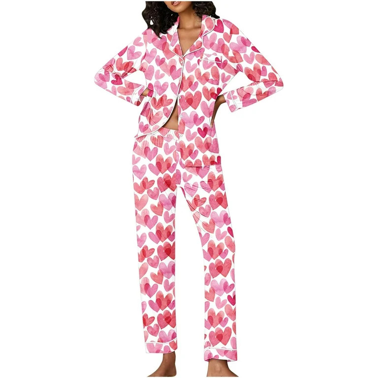 Vetsdori Womens Soft Pajama Sets Loungewear Valentines Day Sleepwear Gifts for Girlfriend Nightwe... | Walmart (US)