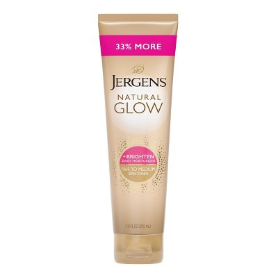 Jergens Natural Glow Brightening Daily Moisturizer + Self Tanner Tanning Lotion - Fair to Medium - 10 fl oz | Target