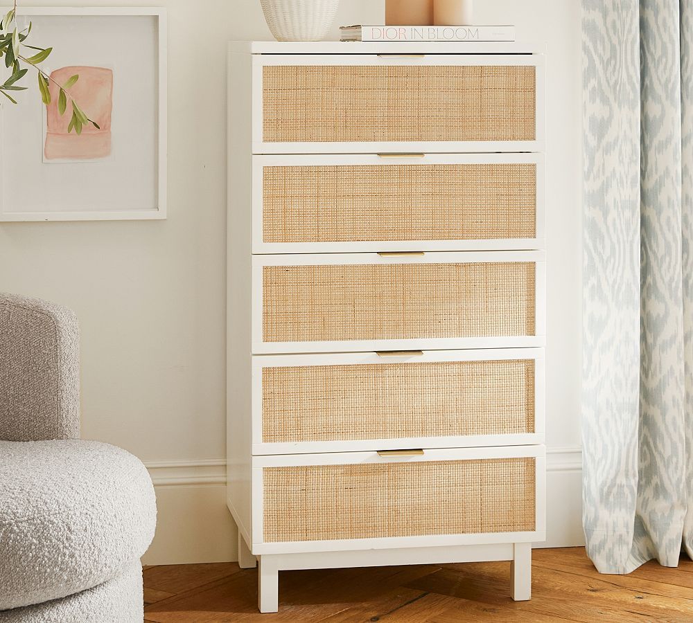 Westly Cane 5-Drawer Tall Dresser | Pottery Barn (US)