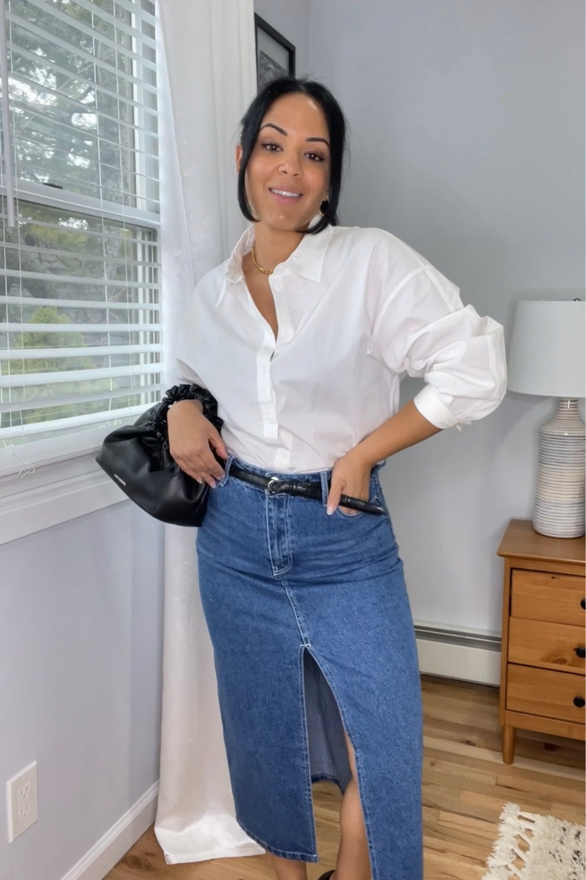 White button down denim maxi skirt workwear simple outfit basics spring outfit 

#LTKFind #LTKunder50 #LTKstyletip