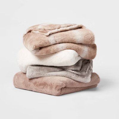 55"x80" Faux Fur Throw Blanket - Threshold™ | Target