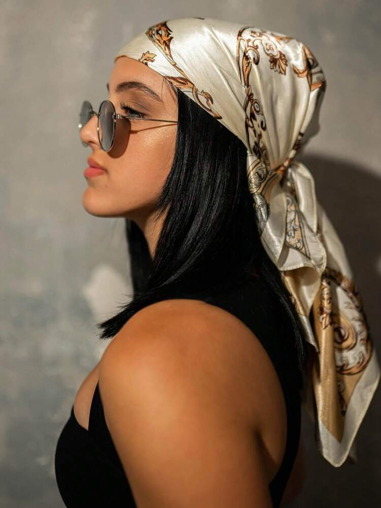 1pc Moonlight Silk Paisley Print Scarf/Headband/Headwrap, An Ideal Choice To Create A Refined Loo... | SHEIN