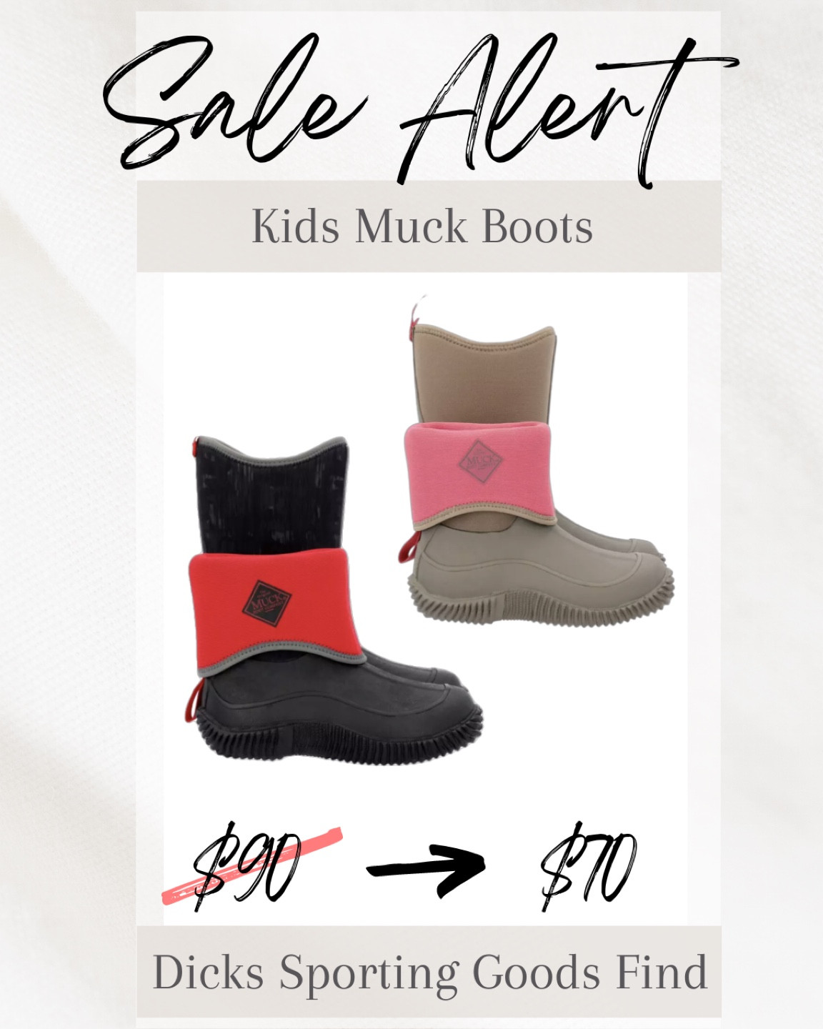 Love our kids muck boots! They are so good for all seasons and the ones we have are on sale!

#LTKsalealert #LTKunder100 #LTKkids