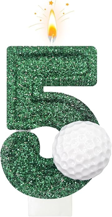 Golf Green Number Candles, Golf Cake Topper, Suitable for Sports Birthday Cake Decoration, Annive... | Amazon (US)