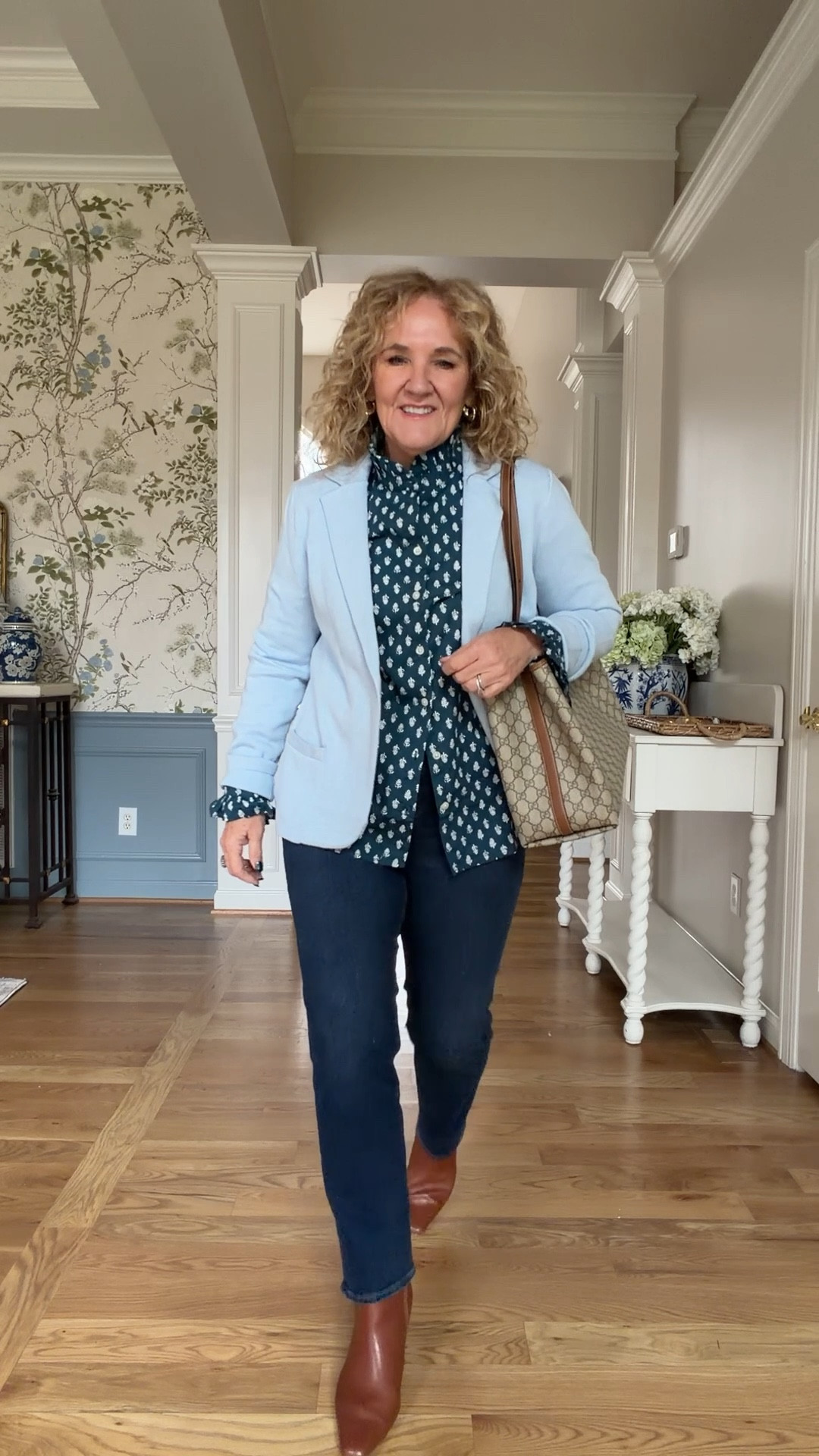 @jcrewfactory new arrivals 
Can you tell I’m blue obsessed! 
All regular size medium or 8 except the pants I sized down 
Boots I ordered a 9. I’m usually a 9.5 
Blouse size medium 
20% off my jewelry Allie & Bess NANETTE20

Winter outfit poncho black boots @quince @jcrewfactory

#LTKSaleAlert #LTKOver40 #LTKSeasonal

#LTKWorkwear