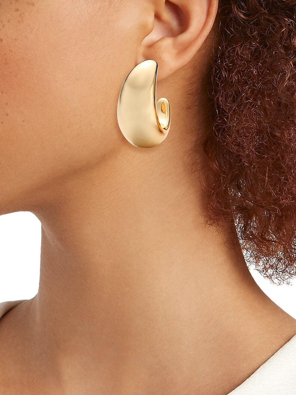 Kenneth Jay Lane Polished 14K Goldplated Chubby Tapered Hoop Earrings | Saks Fifth Avenue