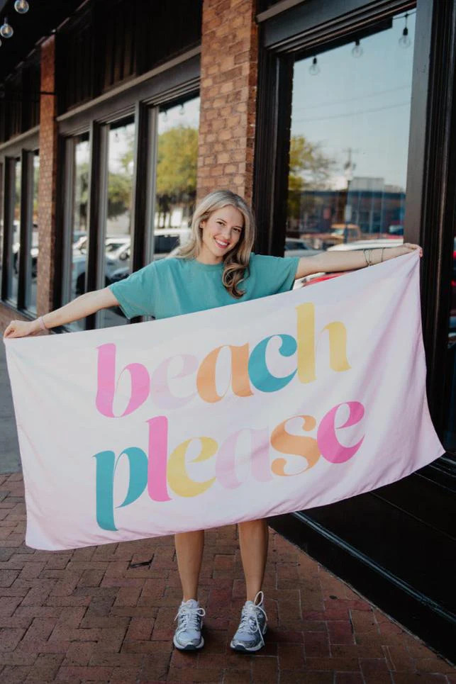 Light Pink Beach Please Reversible Quick Dry Towels | Katydid