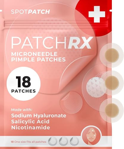 PatchRx Micro Needle Pimple Patch (18 Pack) - Hydrocolloid Micropoint Pimple Patch For Acne & Pimples, Microdart Patch, Micro Dart Pimple Patches | Amazon (US)