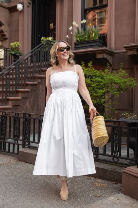 Pleated bodice dress by Staud - sized up to an 8
Loewe straw tote
Midi dress
Spring outfit
White dress
Espadrilles
Summer outfit
Vacation style
Saks edit 

Saks Partner

#LTKSeasonal