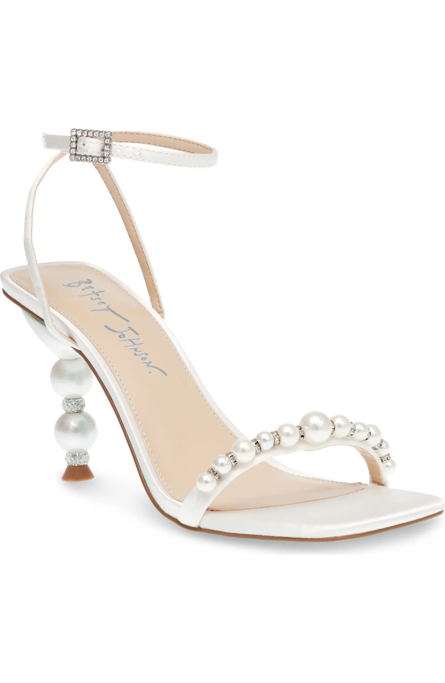 Jacy Imitation Pearl Ankle Strap Sandal (Women) | Nordstrom